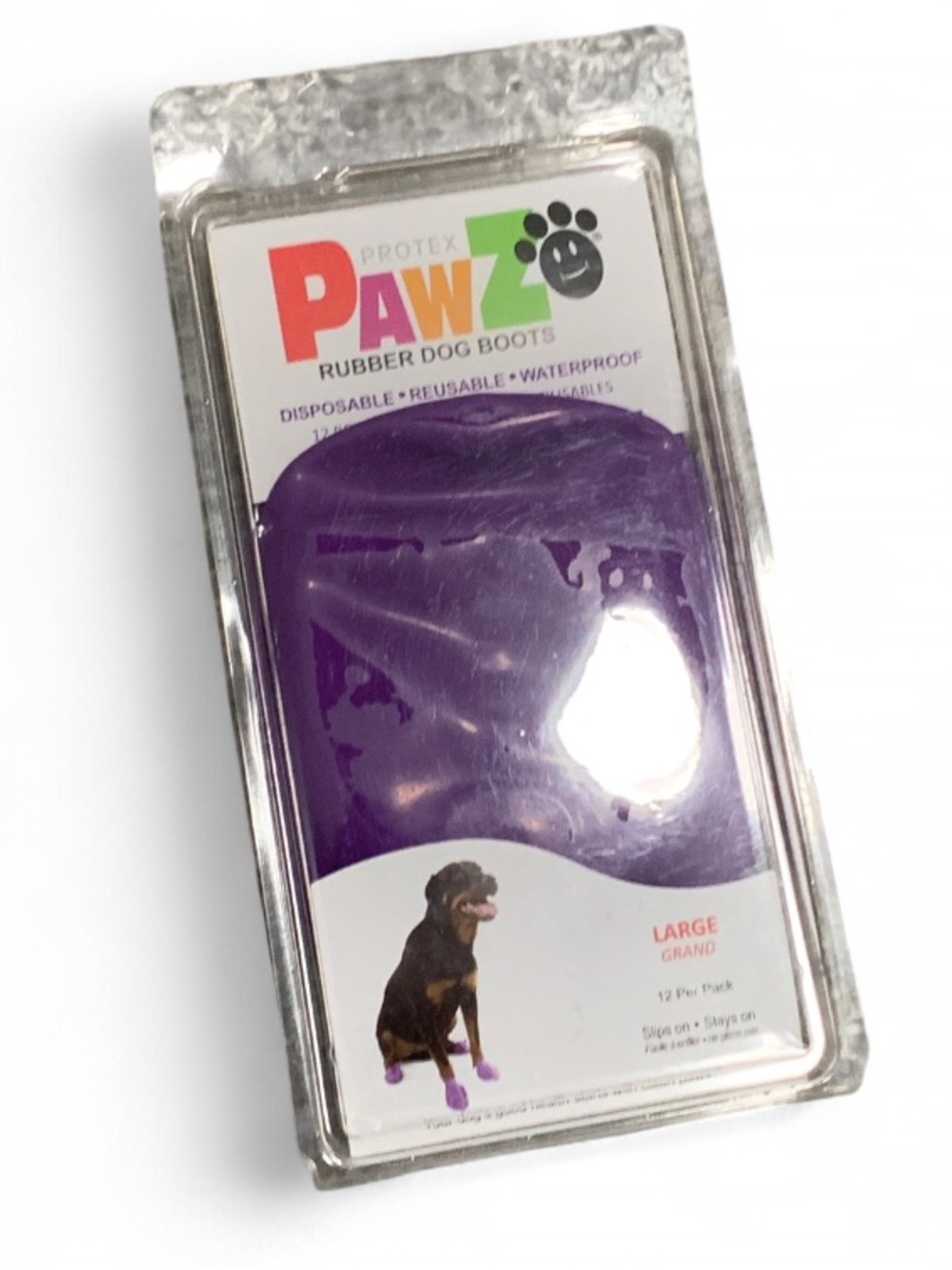Pawz Purple Rubber Dog Boots - Large
